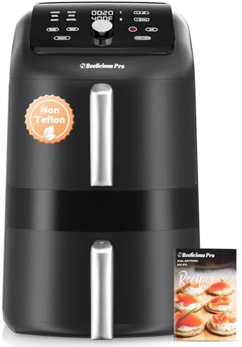 12QT Large Double Air Fryer, Family-Size Dual Airfryer with 2 Bas...