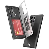 [TORU CX HYBRID] Samsung Galaxy S23 Ultra用 ウォレットケース |隠し 2 クレジット カード スロット ホルダー付き二層スリム保護ハード カバー - ブラック