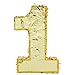 Gold Foil Number 1 Pinata - Pull-String Party Game & Birthday Pinata - First Fiesta Birthday Decorations - Gold, 10 x 16 x 3 in