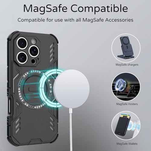 Image of ShieldTech Back Cover Case for Apple iPhone 16 Pro Max | 360 Protection Mobile Phone Case Mag-Safe | Camera Protection | i Phone 16 Pro Max Back Cover | iPhone 16 Pro Max - Black TPU+PC