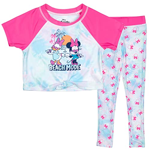 Disney Minnie Mouse Daisy Duck Little Girls Swim Rash Guard Swim Legging Blue 4