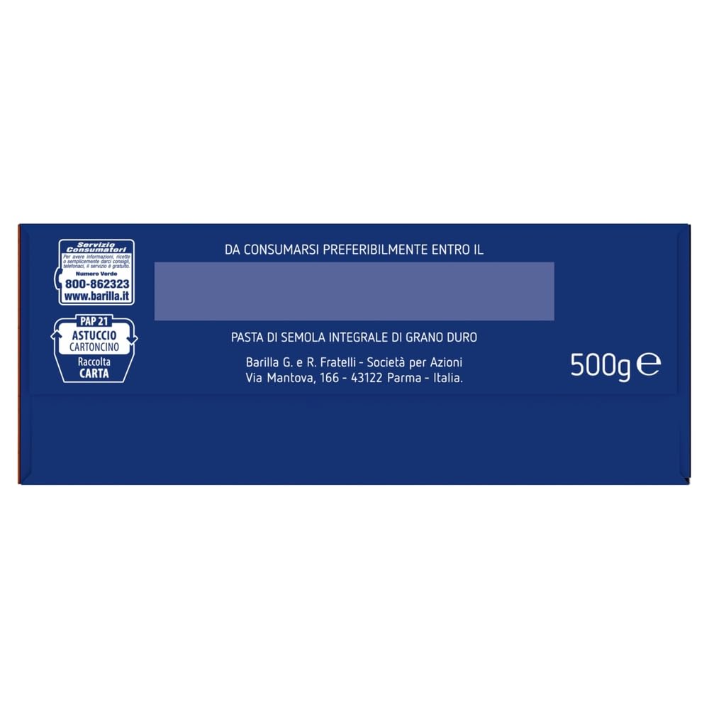 Italian Gourmet Pasta Integrale Mezze Penne Rigate 30 x 500g Vollkornnudeln | Ballaststoffreich aus 100% Hartweizen; rillen nehmen Sauce gut auf, cottura, Gesamtnettogewicht 15 kg + Kostenlos Polpa 400g