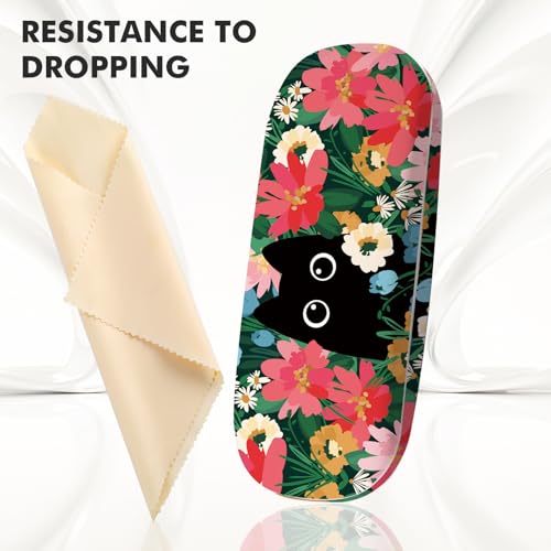 Image of Glasses Case Hard Shell,Portable Protective Eyeglasses Case, Eyeglass Holder Box with Cleaning Cloth, for men women