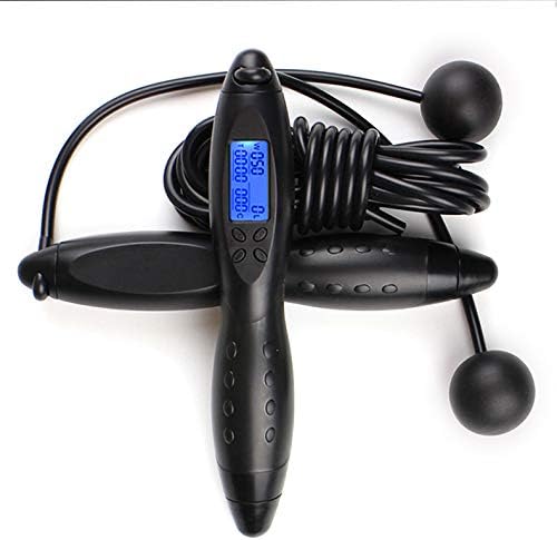Jump Rope, Digital Smart Fitness Exercise Sport Skipping Ropes with Automatic Counter, Time Calories Burn Counter, Backlit Screen, Weight Setting Adjustable Cord length And Indoor Outdoor Cord
