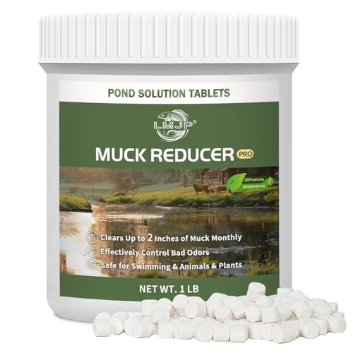 Muck Reducer - 1LB Natural Sludge Solution Tablets for Ponds & Lakes, Away Muck & Odor Control, Safe for Aquatic Life, Wildlife & Recreation, Treats U