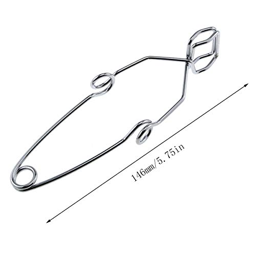 e-outstanding 4-pack steel wire test tube clamp 145mm fit for 5-40mm tube heating glass tube tongs supplies lab test tube holder sprung tool