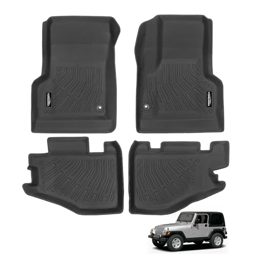 Tongama-Floor Mats for 1997-2006 Jeep Wrangler TJ, All Weather TPE Floor Liners Protectors for Jeep Wrangler TJ Interior Accessories