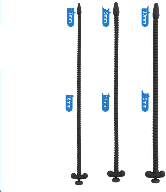Thread Urethral Sounds Adult Sex Toy Silicone Penis Plug Urethral Dilator Set for Advanced Player Dilator Prostate(black,6mm)