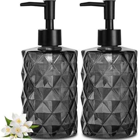 GMISUN 2Pcs Glass Soap Dispenser Set Cover