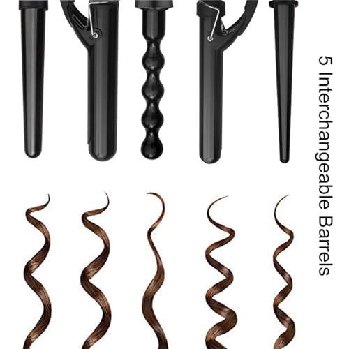 Image of Curling Iron, Curling Wand Set (Black, Curling Iron (0.35 inch -1.25 inch))