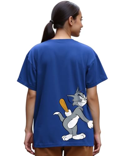 Image of Bewakoof Official Tom & Jerry Merchandise Women's Graphic Print Boyfriend Fit T-Shirt