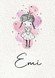  Emi: Carnet de notes A5  Prénom personnalisé Emi  Cadeau d\'anniversaire pour fille, femme, maman, copine, sœur ...  Petite princesse  120 pages lignée, Petit Format A5 (14.8 x 21 cm)