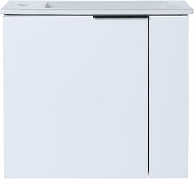 22" Bathroom Vanity with Sink for Small Bathroom, Floating Vanity Storage Cabinet with Soft Close Door for Bathroom White