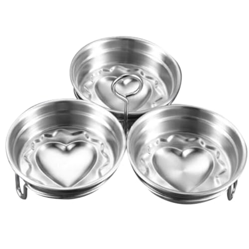 Juego de 3 moldes para hornear desayunos creativos y huevos con forma de corazón en casa
