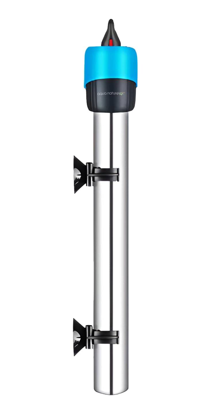 AquaNature® Elfin Stainless Steel Aquarium Heater Adjustable Submersible Aquarium Constant Temperature Heating Rod for Freshwater & Saltwater Aquarium (100w (Suits - 50-100L)) 1
