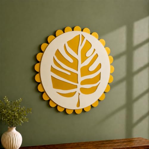 Image of Sehaz Artworks Monstera Leaf Wall Decor Items for Living Room 28x28 CM