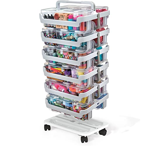 Deflecto Stack 'N Go Caddy Wheel Base, Craft Organizer, Compatible With Deflecto Desk Supplies Organizer Caddy, White, 16"W X 3 1/4"H X 11"D (29443Cr) #TOP1