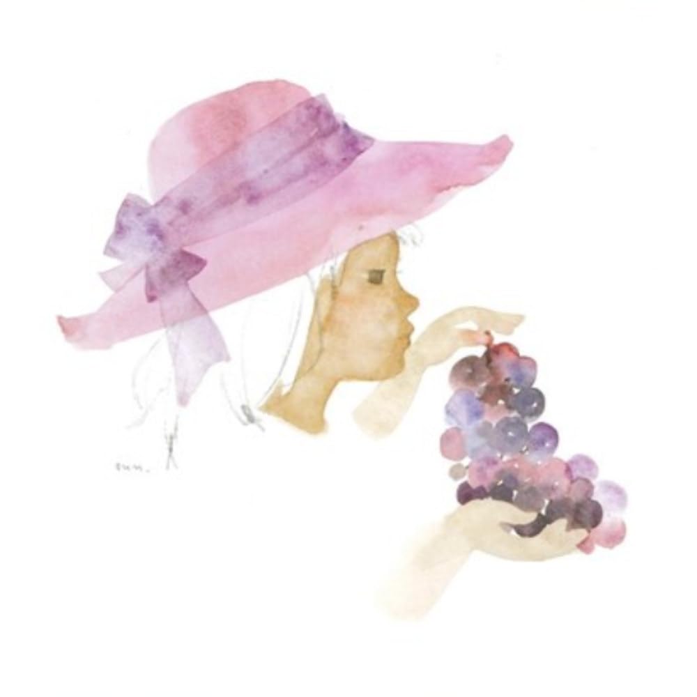 Amazon.co.jp: いわさきちひろ ぶどうを持つ少女 色紙 ナチュラル 複製