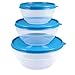 Produktbild Frischhalte-Box 3er Set, Frischhalte-Dosen-Set stapelbar, rund, 3 tlg. Aufbewahrungsboxen 0,5 Liter, 0,9 Liter, 1,5 Liter, wasserdicht und luftdicht verschließbar, Farbe blau Marke YOUZiNGS