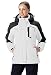 YSENTO Damen Winterjacke Wasserdicht Skijacke Outdoor Softshelljacke Warm Fleecejacke Funktionsjacke mit Abnehmbarer Kapuze(02 Weiß,M)