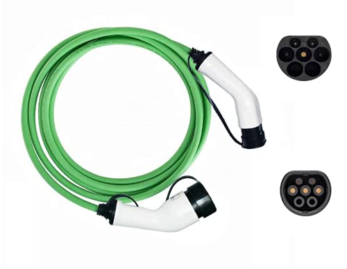 EV Extras Type 2 15 metre EV Charging Cable 32 amp (7.4KW) Green
