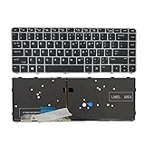 Laptop Replacement US Layout with Backlit Keyboard for HP Elitebook Folio 1040 G3 Silver Frame