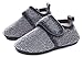 SLEVEL Comfort Toddler Slippers Lightweight Little Kids Indoor Non Slip Grip Winter Fuzzy Warm House Floor Home Shoes for Boys Girls (S191006Grey37)