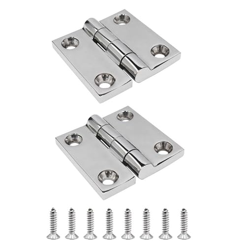 1.5" x 1.5" Boat Hinges,316 Stainless Steel Marine Grade Heavy Duty Casting Boat Hatch Cabinet Door Hinge 2 Pcs with Screws by METRAXION - Used condition - US$11.83