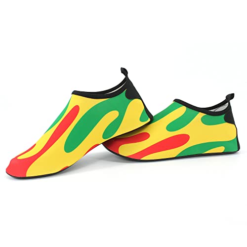 Image of Water Shoes for Women and Men Quick-Dry Swim Beach Shoes for Outdoor Surfing Yoga Exercise Jamaica Flag Caribbean Reggae Rasta