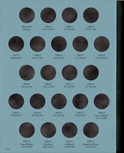 Jefferson Nickels Folder Starting 1996 (Official Whitman Coin Folder)