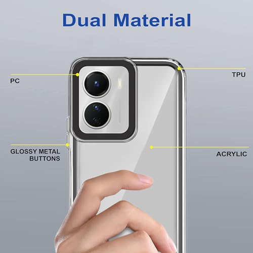 Image of amazon basics Back Case Cover for Vivo Y16 (TPU + PC Translucent Black)