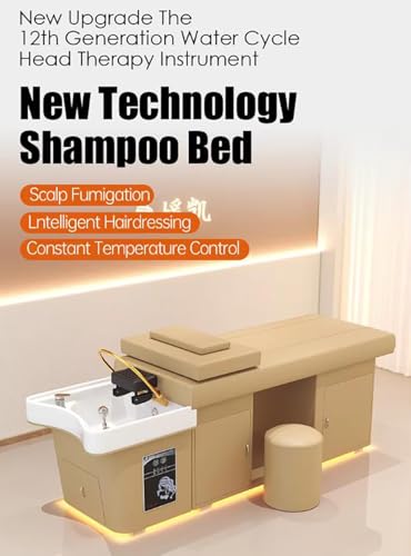 Image of Spa Shampoo Bed, Head Spa Scalp Shampoo Treatment Massage Bed, Water Circulation Massage Bed for Spas /Salons,Black