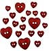Buttons Galore Craft & Sewing Buttons - Red Hearts - 3 Packs (45 Buttons)