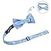 Alizeal 2.5cm Elastic Adjustable Braces 3 Clip X-Back Suspender and Bow Tie Set for Kids, Light Blue