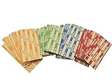 Flat Coin Wrapper 300 Assorted Pack, ABA-Standard Colored Striped Durable Kraft Paper
