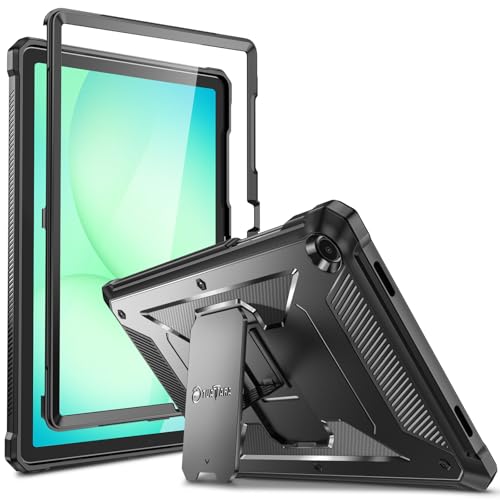 Fintie Shockproof Case for Samsung Galaxy Tab A11+ Plus 11 Inch 2025/ A9+ Plus 2023, Tuatara Rugged Unibody Hybrid Bumper Kickstand Cover Built-in Screen Protector, Black