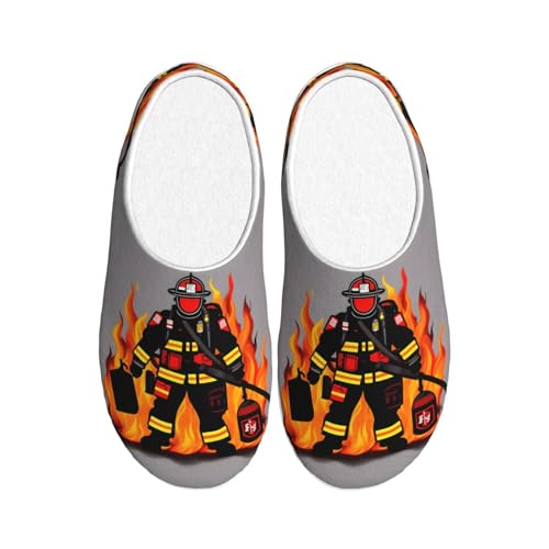 Chaussons pompier EdWal chauds en peluche pour ne plus glisser ni avoir froid l'hiver