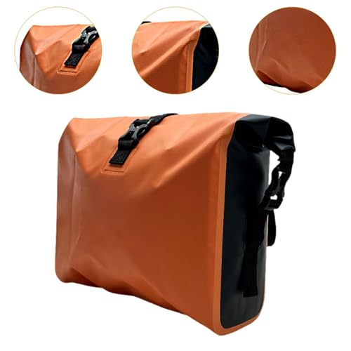 kowaku Waterproof Bike Pannier,Bicycles Rear Rack Bag,PVC Saddle Bag Backseat Storage Pouch for Accessories Traveling Cargo, orange