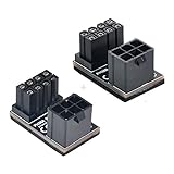chenyang 2 Pack ATX 6Pin Female to ATX 8Pin Male 180 Degree Angled Graphics Card Power Adapter