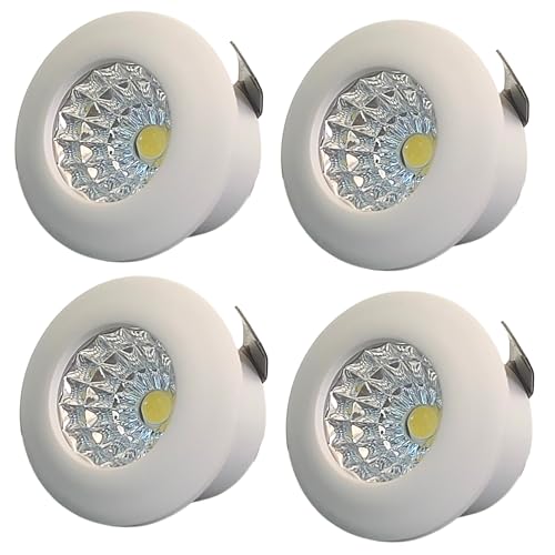 Image of D'Mak 1 Watt Round LED Button COB White Focus Light for POP /Recessed Lighting (White, Pack of 4)