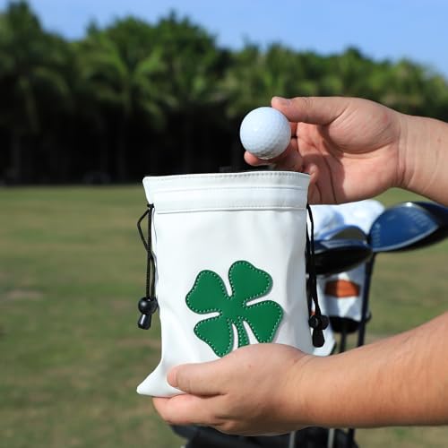 Leather Golf Valuables Pouch with Drawstring