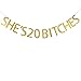 She's 20 bitches banner for 20th birthday party decoration