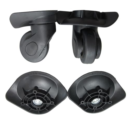 JSGHGDF 1ペア A19 スーツケース 荷物 交換用 キャスター 修理アクセサリー ミュート ローラー ホイール トラベルバッグ用, L、ブラック