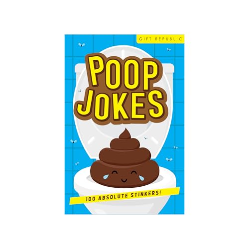 Gift Republic Poop Jokes Cards – 100 Hilarious Poo Jokes and Puns for Kids & Adults, Funny Fart Cards Family Fun or Gag Gift for Birthdays, Easter or Christmas, Blue