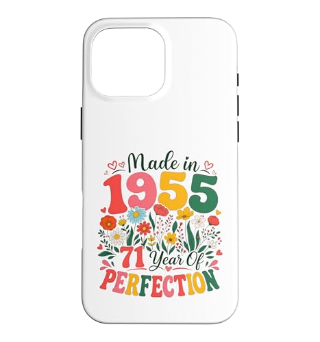 71 Year Old Made in 1955 Retro Floral 71st Birthday Women �X�}�z�P�[�X iPhone 16 Pro Max �p