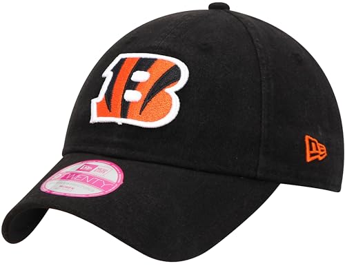 New Era Women's NFL Core Classic 9TWENTY Adjustable Hat Cap One Size Fits All (Cincinnati Bengals Black)