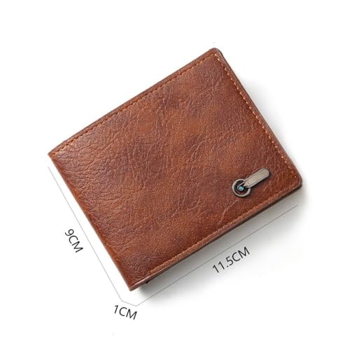 Men Wallet PU Money Bag Folding Card Bag(Coffee)2