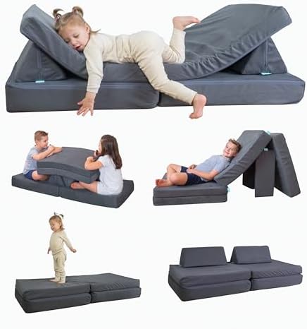 Freso Baby Soft Play Sofá de Brincar Infantil Montessori Cinza, S...