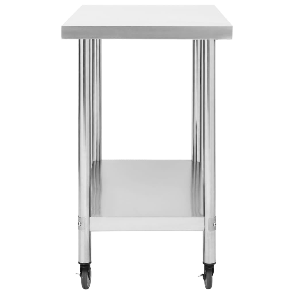 Table de Travail de Cuisine avec Roues 100x30x85 cm INOX,Restauration,8.8kg-51637