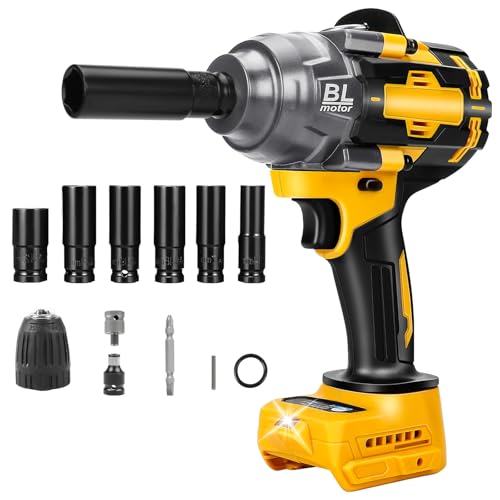 Llave de impacto inalámbrica de 1000 N.M para Dewalt 20 V, 1/2 pulgada 2600 rpm 2900 ipm, destornillador eléctrico...
